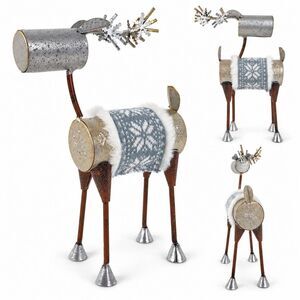 Unbranded 8in Metal Reindeer Snowflake Christmas Decor